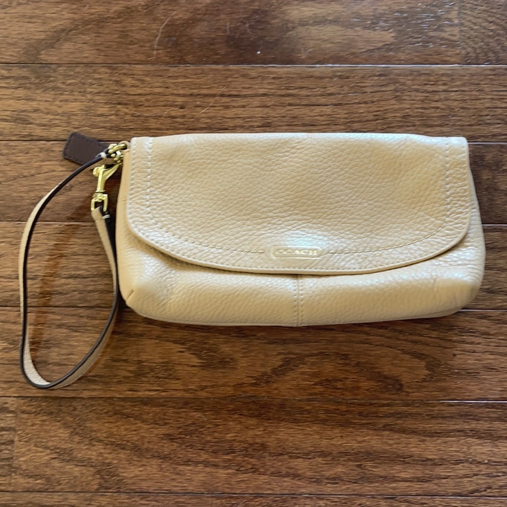 Tan Leather Coach Wristlet